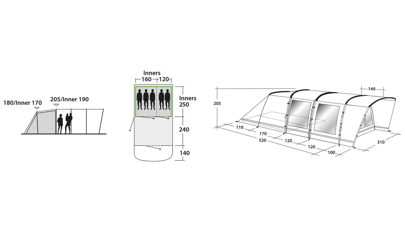 Outwell Zelt Flagstaff 5 für 5 Personen grün günstig kaufen Kotte