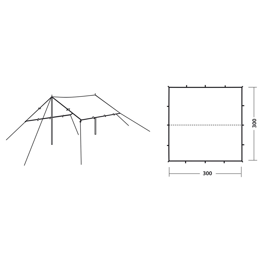 Robens Tarp 3 x 3 m oliv Leichtgewicht Bild 2