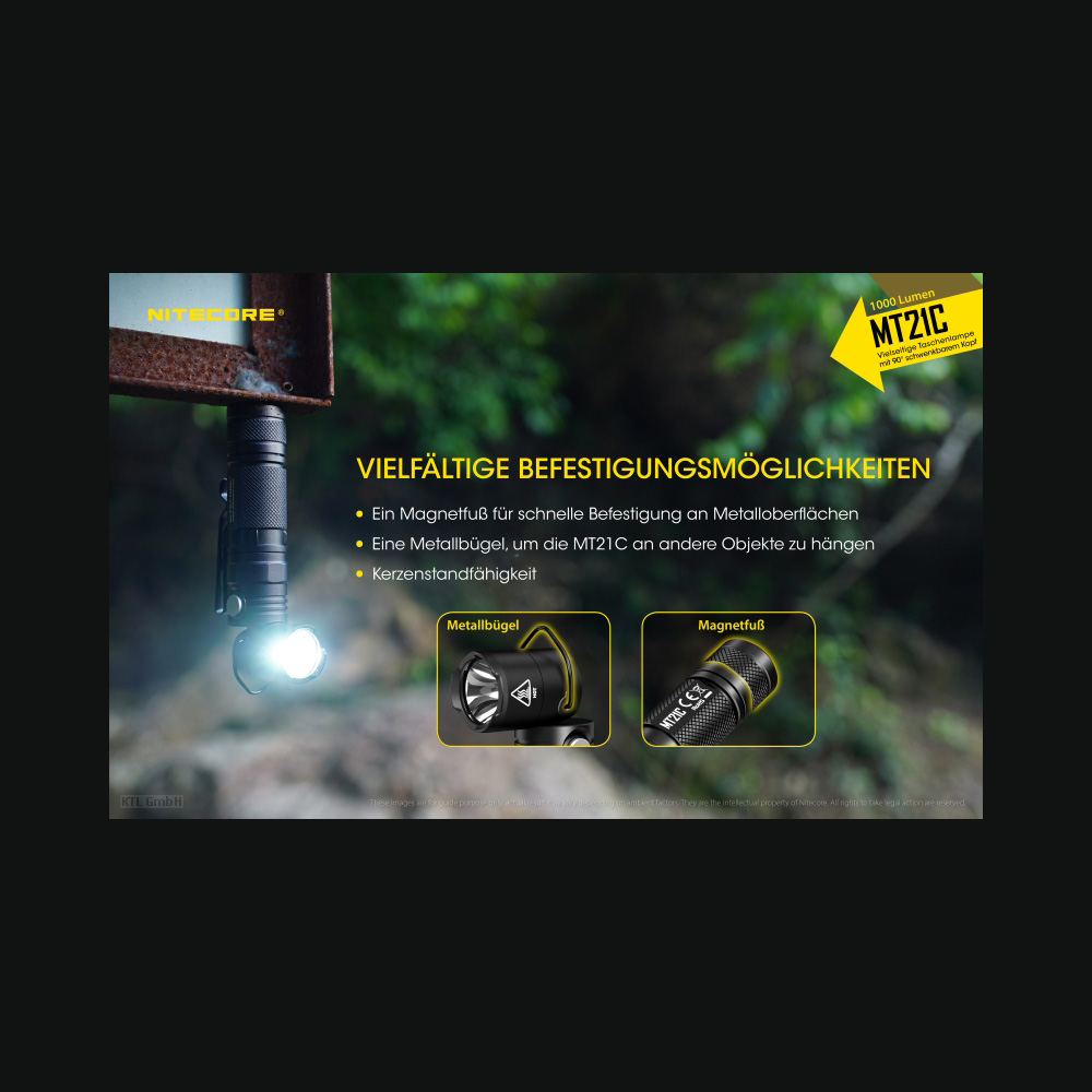 Nitecore LED Taschenlampe MT21C 1000 Lumen Bild 1