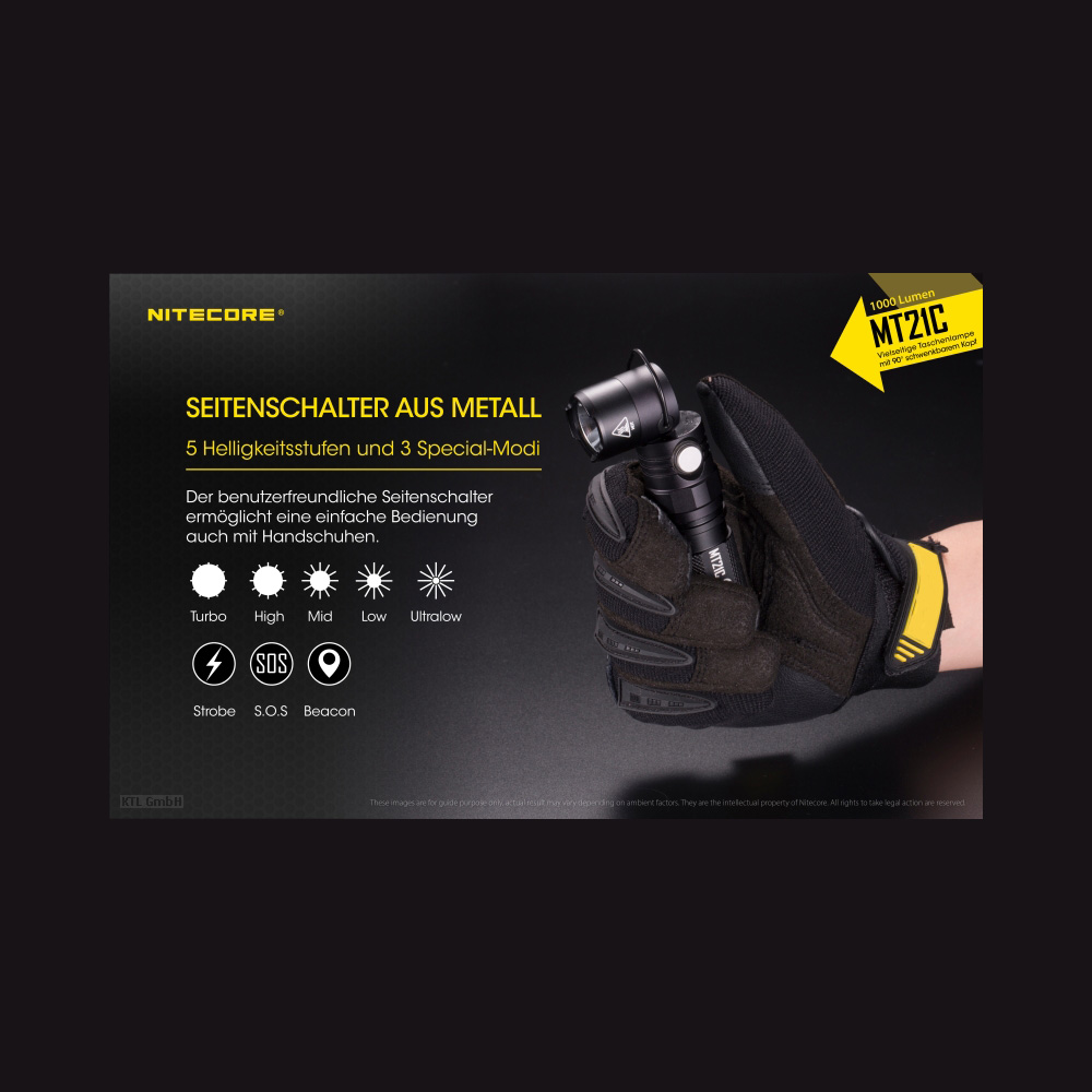 Nitecore LED Taschenlampe MT21C 1000 Lumen Bild 1