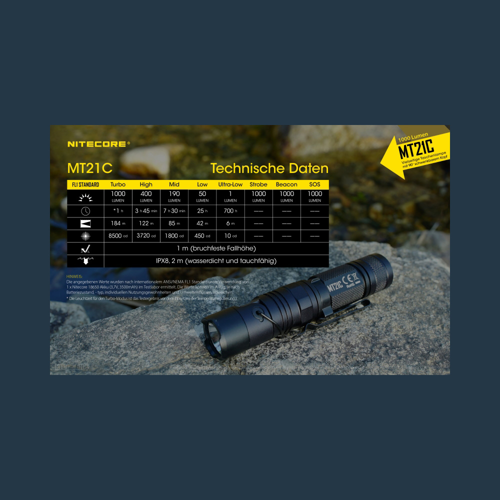 Nitecore LED Taschenlampe MT21C 1000 Lumen Bild 1
