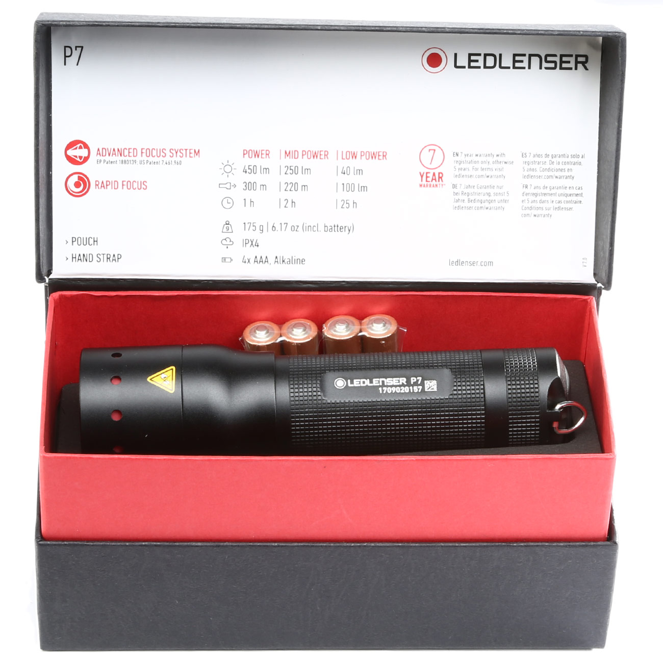 LED Lenser P7 Taschenlampe schwarz 450 Lumen Geschenkbox Bild 1
