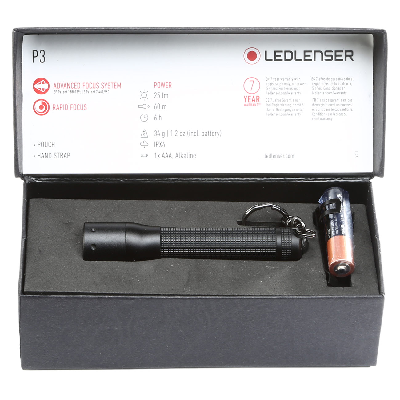LED Lenser P3 Taschenlampe schwarz 25 Lumen Geschenkbox Bild 1