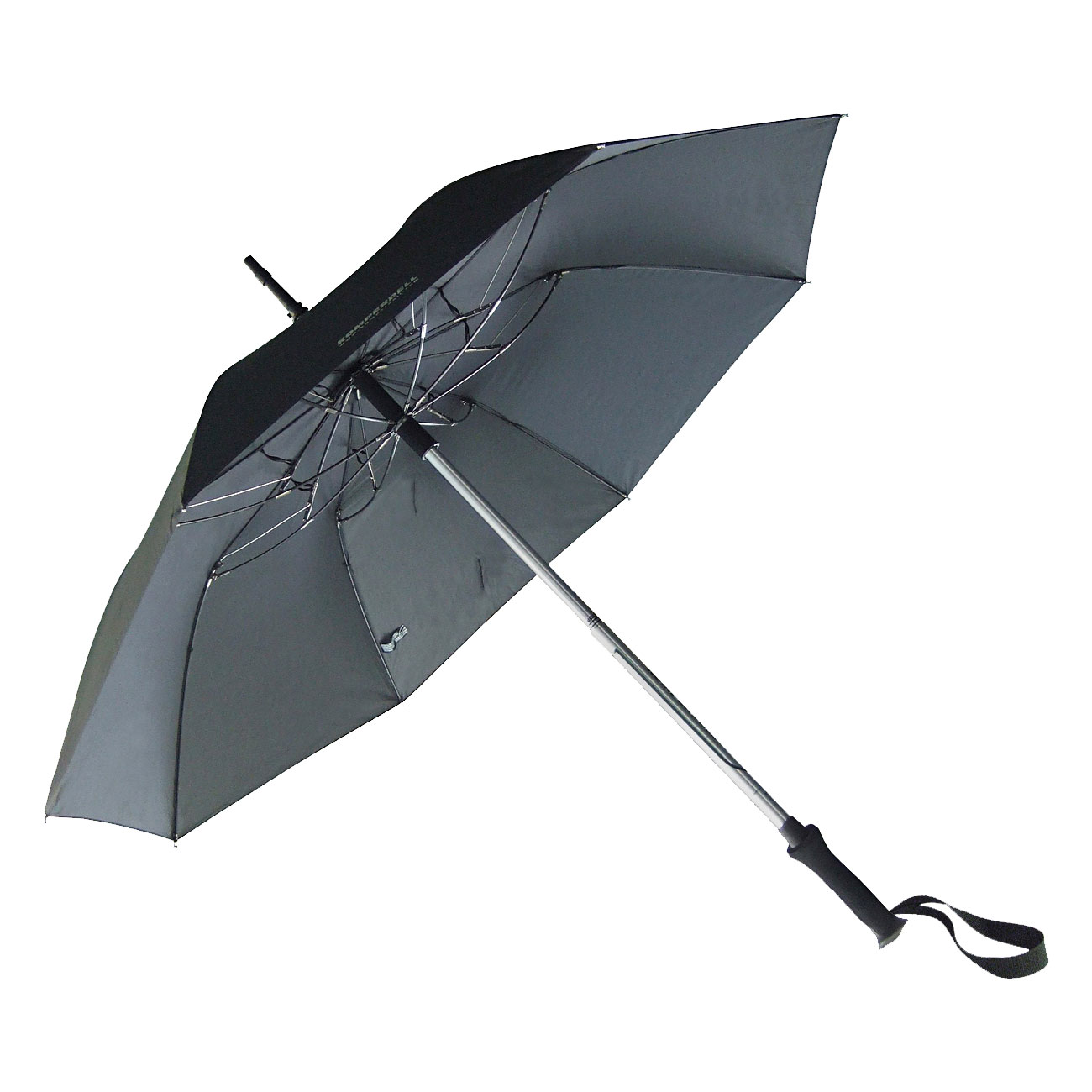Euroschrim Komperdell Trekkingstock / Regenschirm schwarz Bild 2
