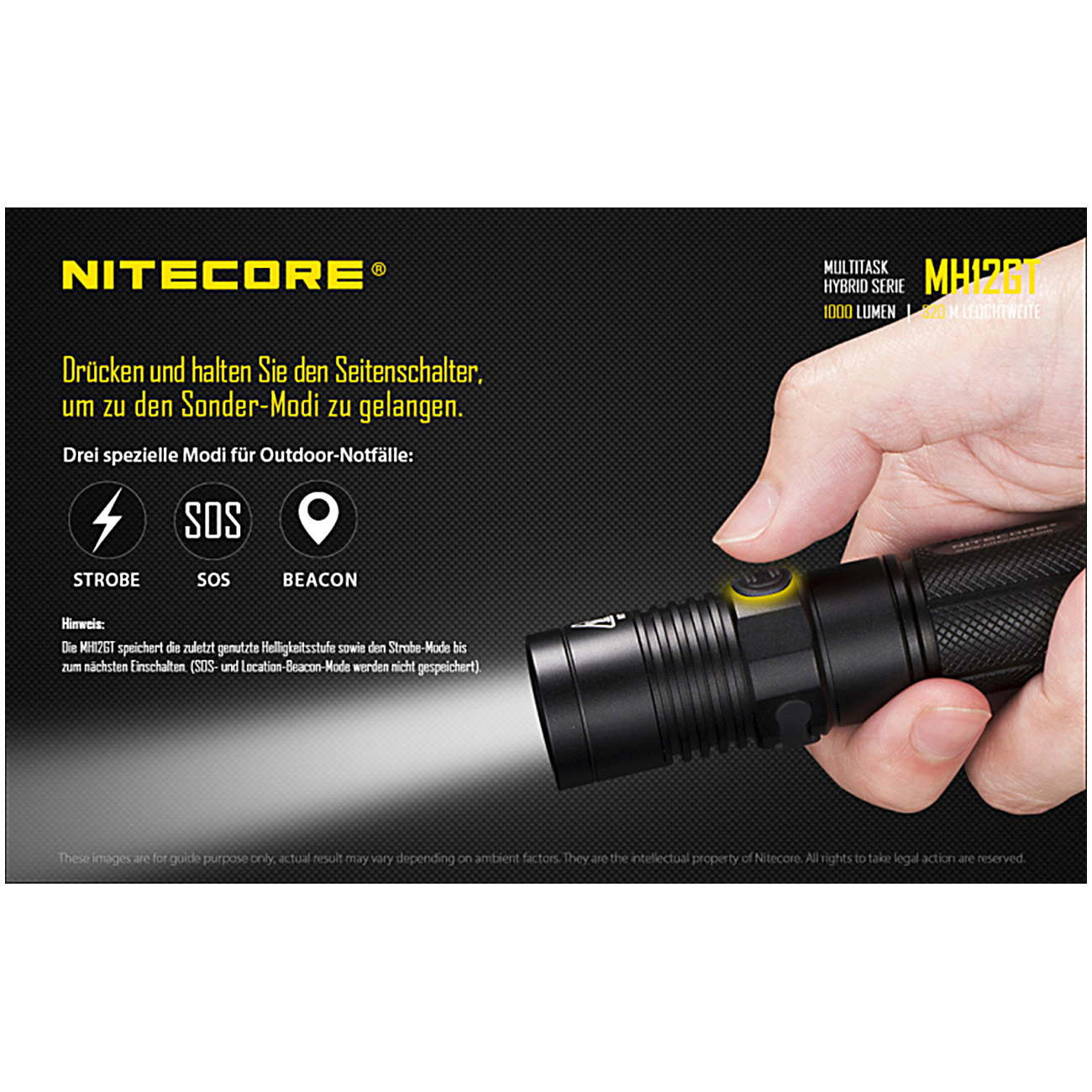 Nitecore LED Taschenlampe MH12GT 1000 Lumen Bild 1