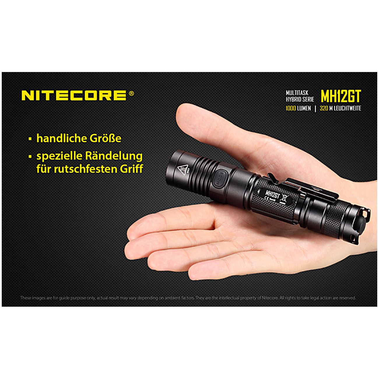 Nitecore LED Taschenlampe MH12GT 1000 Lumen Bild 1