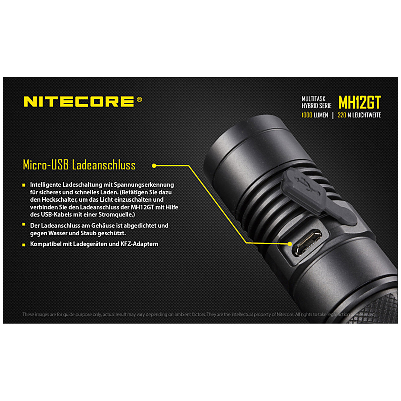 Nitecore LED Taschenlampe MH12GT 1000 Lumen Bild 6