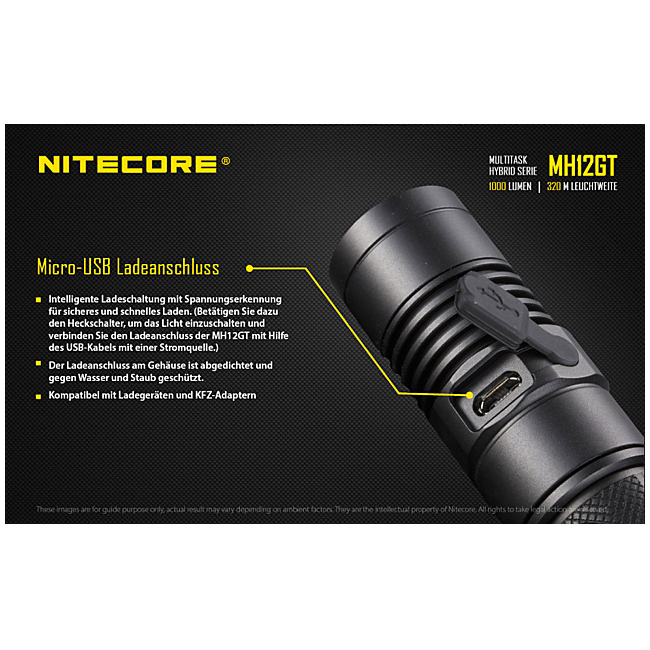 Nitecore LED Taschenlampe MH12GT 1000 Lumen Bild 1