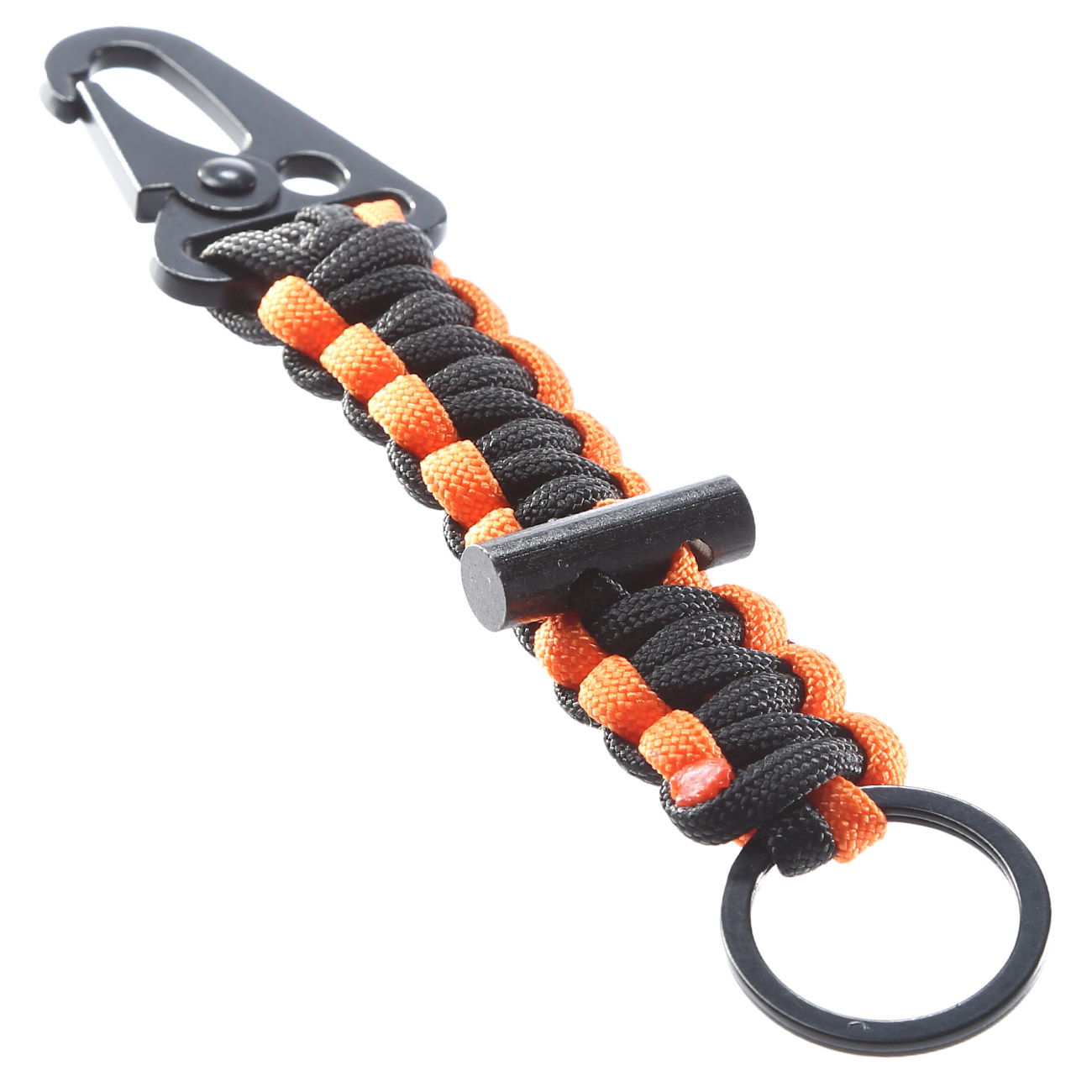 Barbaric Paracord Lanyard  Schlüsselanhänger mit Feuerstarter orange/schwarz
