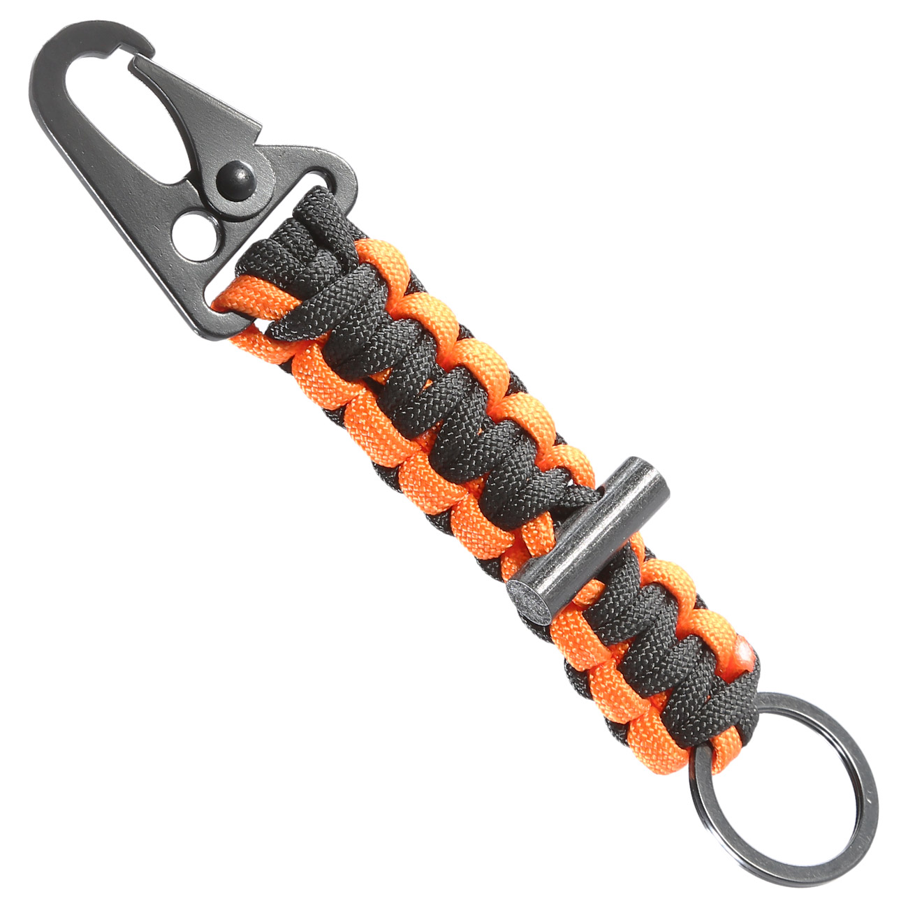 Barbaric Paracord Lanyard  Schlüsselanhänger mit Feuerstarter orange/schwarz Bild 1