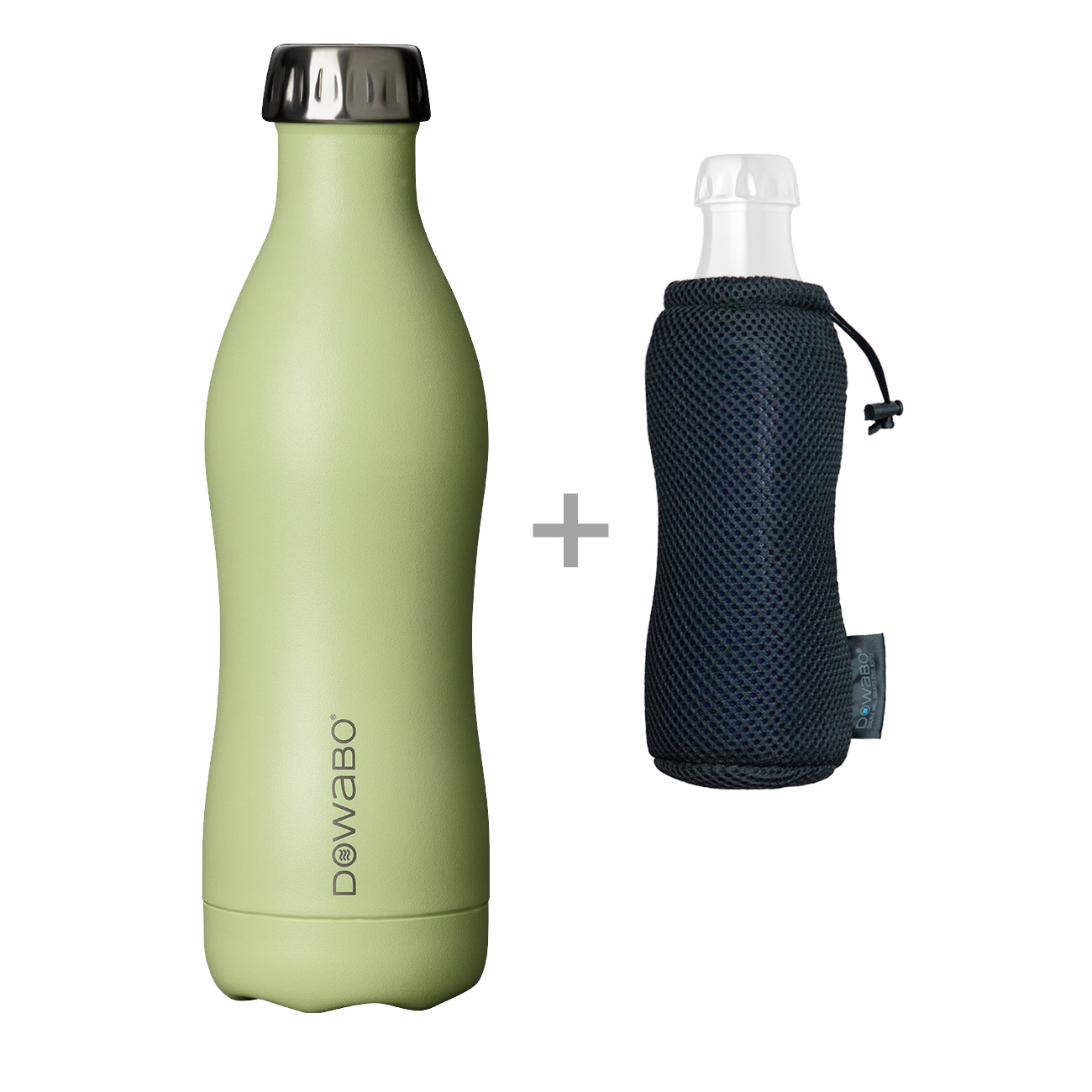 Dowabo Isolierflasche kohlensäuredicht 0,5 Liter hellgrün matt