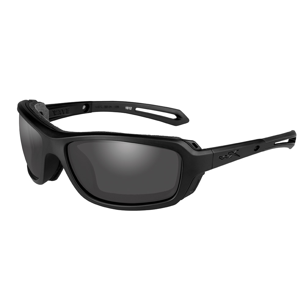 Wiley X Brille Titan gl nzend schwarz Glas rauchgrau polarisiert
