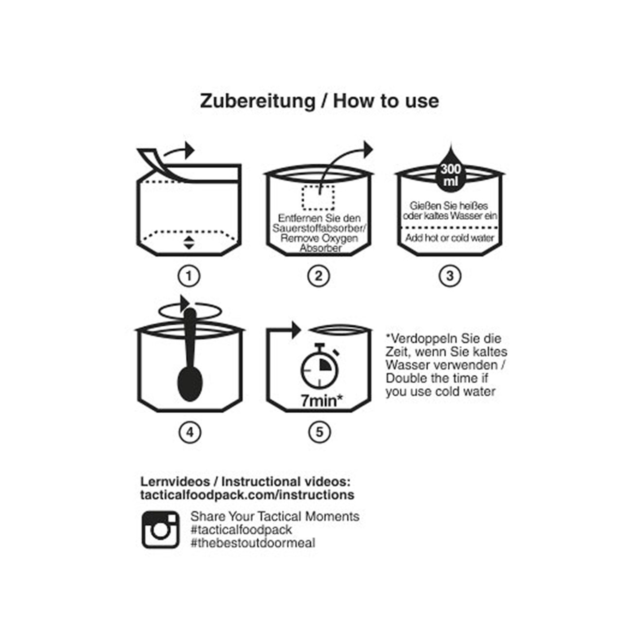 Tactical Foodpack Outdoor Mahlzeit Pasta und Gemse Bild 1