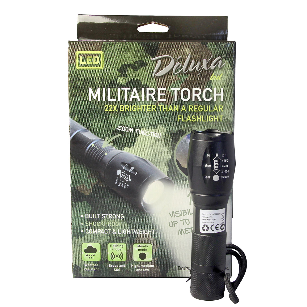 LED-Taschenlampe Military Strobe Self  Defense schwarz Bild 1