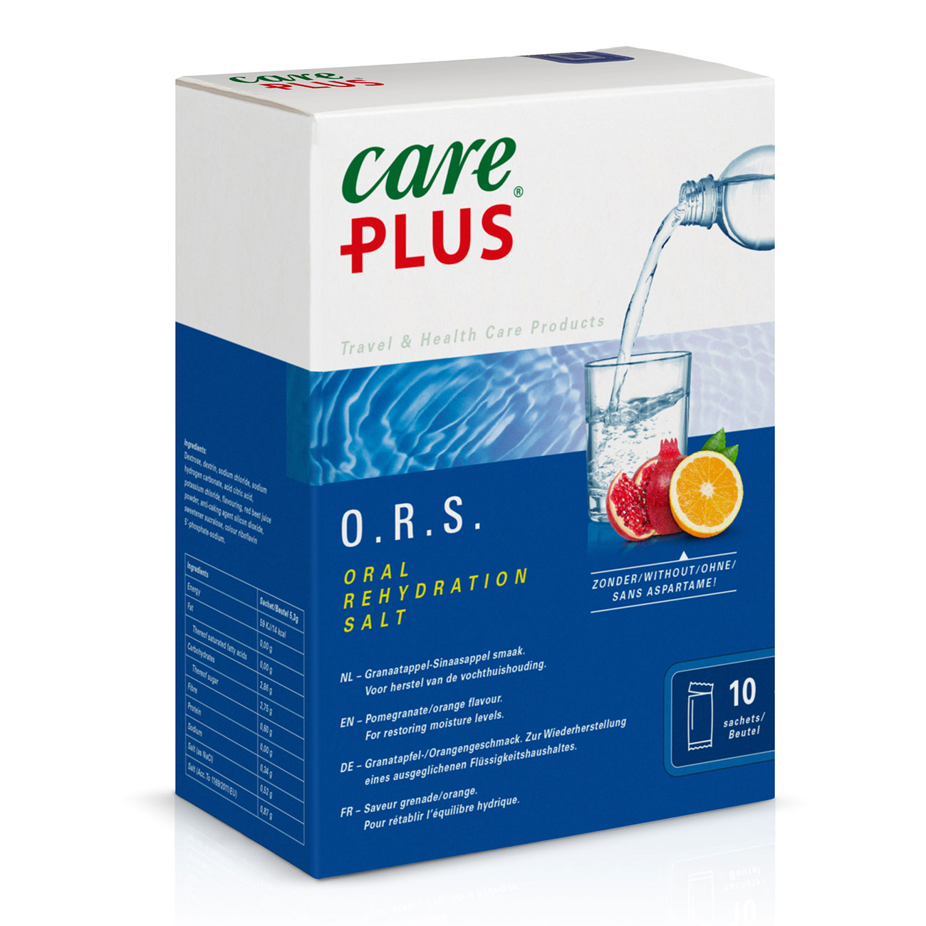 Care Plus Elektrolytmischung O.R.S. 10 Beutel Granatapfel/Orange