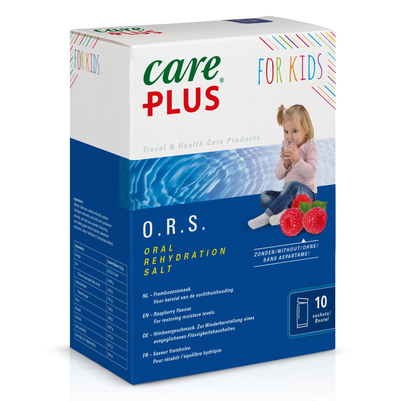 Care Plus Elektrolytmischung fr Kinder O.R.S. 10 Beutel  Himbeere