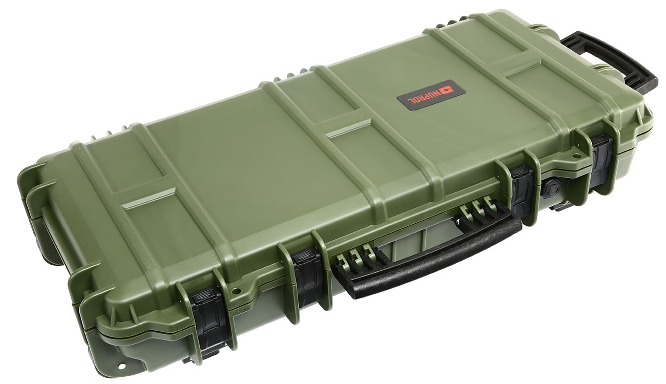 Nuprol Medium Hard Case Waffenkoffer / Trolley 80 x 40 x 17,5 cm Waben-Schaumstoff oliv