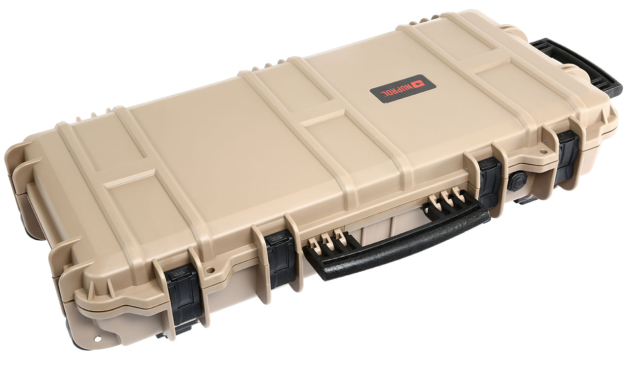 Nuprol Medium Hard Case Waffenkoffer / Trolley 80 x 40 x 17,5 cm PnP-Schaumstoff tan