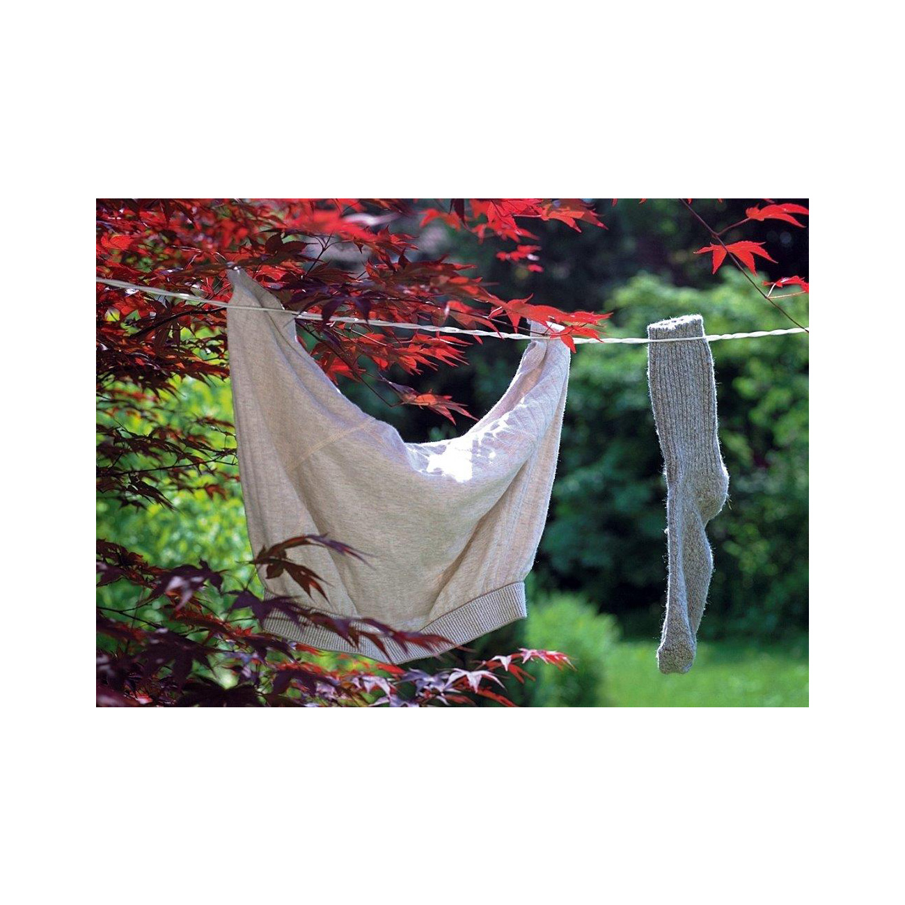 Basic Nature Wäscheleinen-Expander ohne Wäscheklammern weiß Bild 2