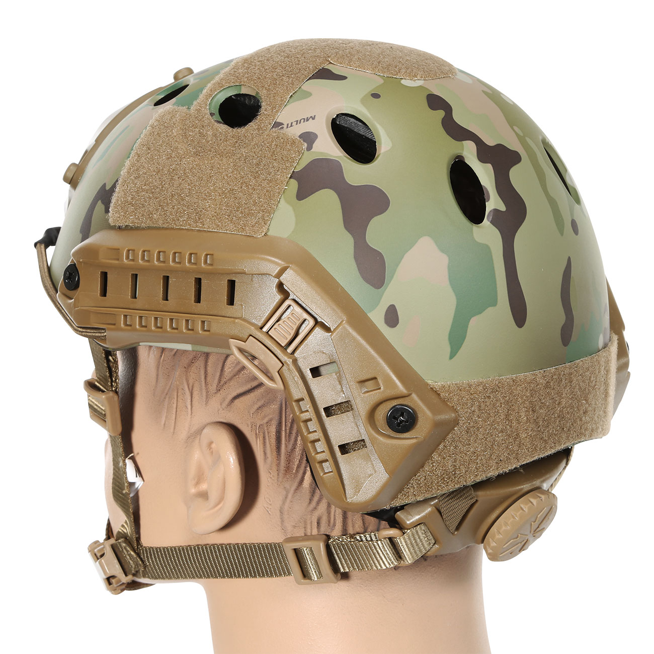 Nuprol Airsoft Helm FAST Railed mit NVG Mount MC-Camo Bild 2