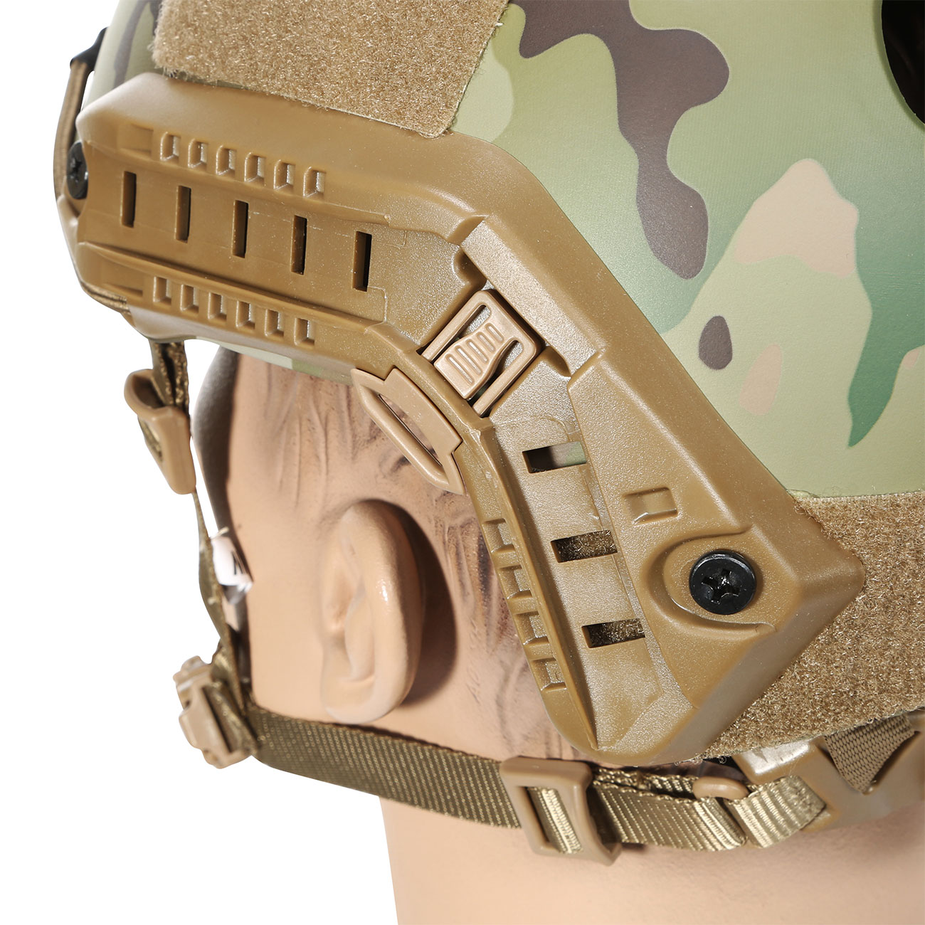 Nuprol Airsoft Helm FAST Railed mit NVG Mount MC-Camo Bild 7