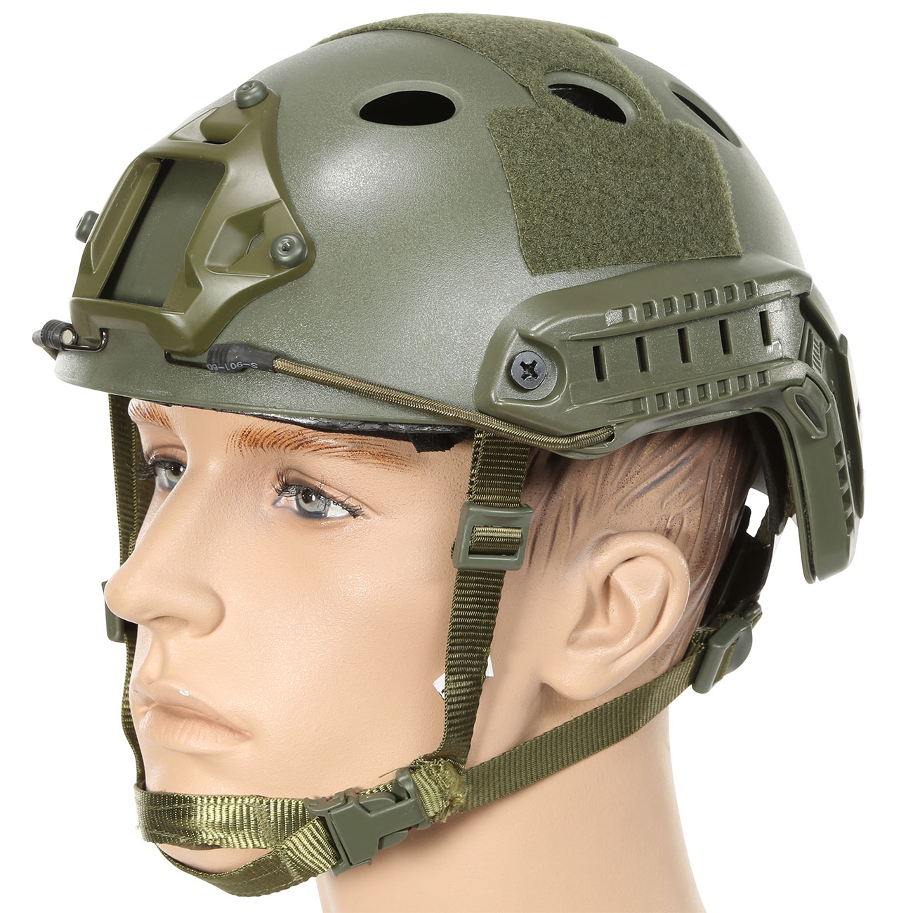 Nuprol FAST Railed Airsoft Helm mit NVG Mount oliv