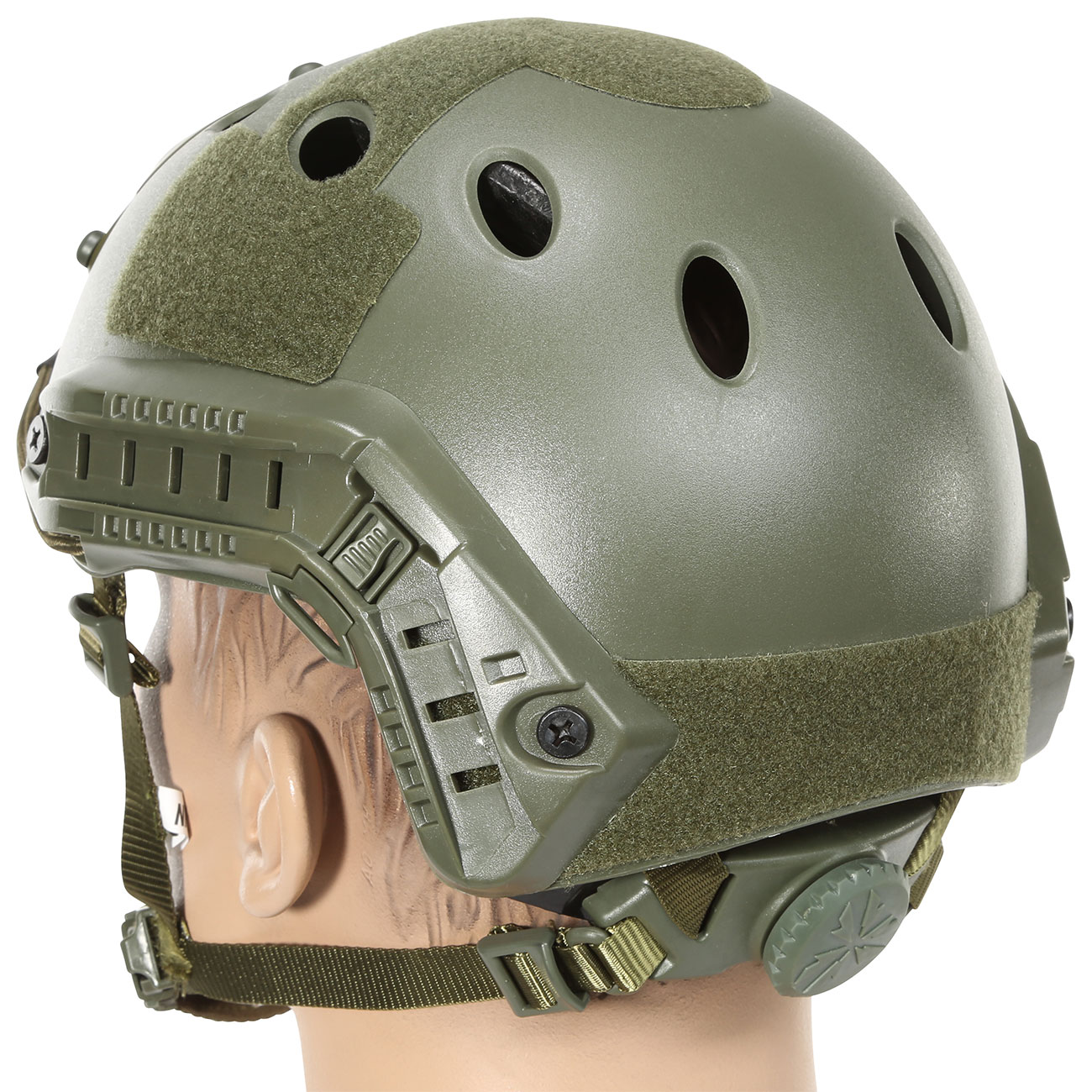 Nuprol FAST Railed Airsoft Helm mit NVG Mount oliv Bild 2