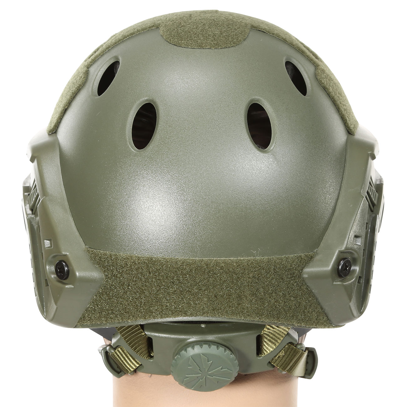 Nuprol Airsoft Helm FAST Railed mit NVG Mount oliv Bild 3
