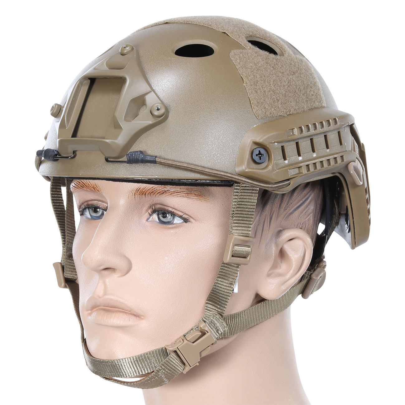 Nuprol FAST Railed Airsoft Helm mit NVG Mount tan