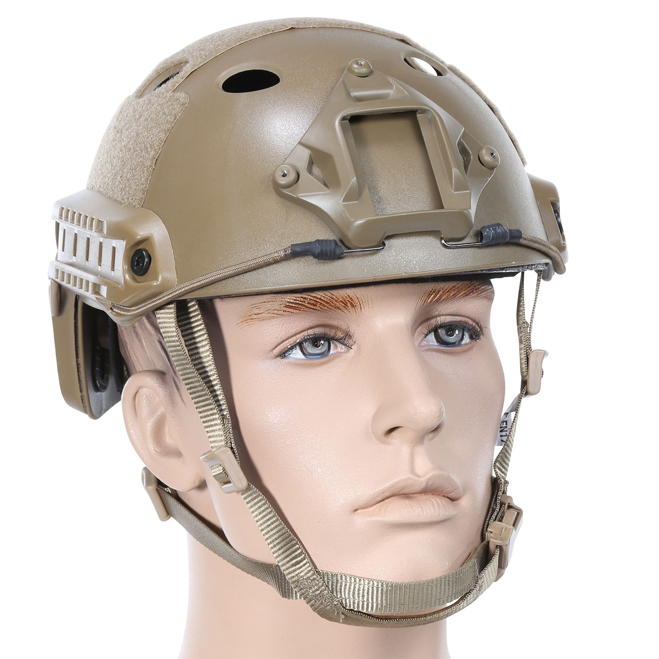 Nuprol FAST Railed Airsoft Helm mit NVG Mount tan Bild 1