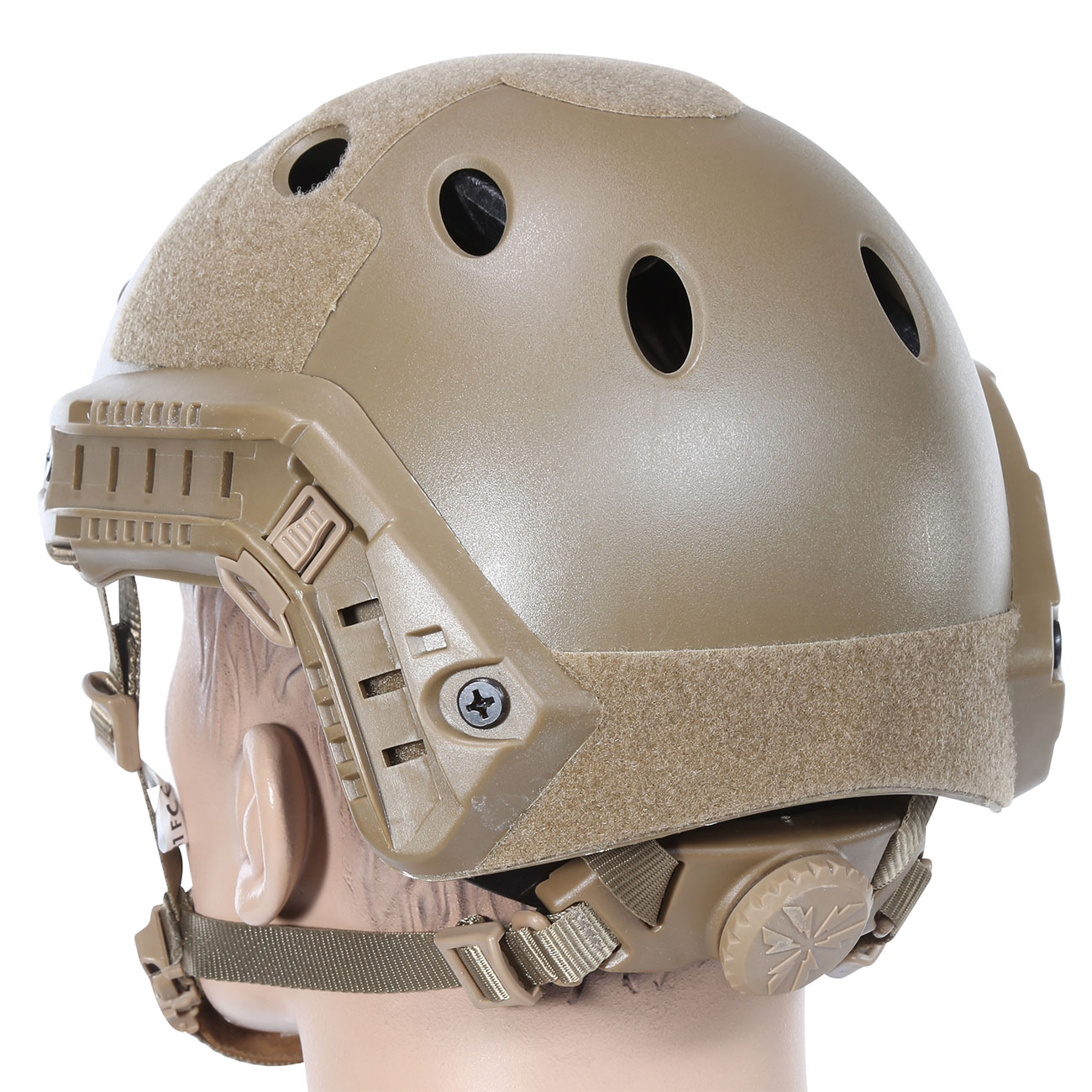 Nuprol FAST Railed Airsoft Helm mit NVG Mount tan Bild 2