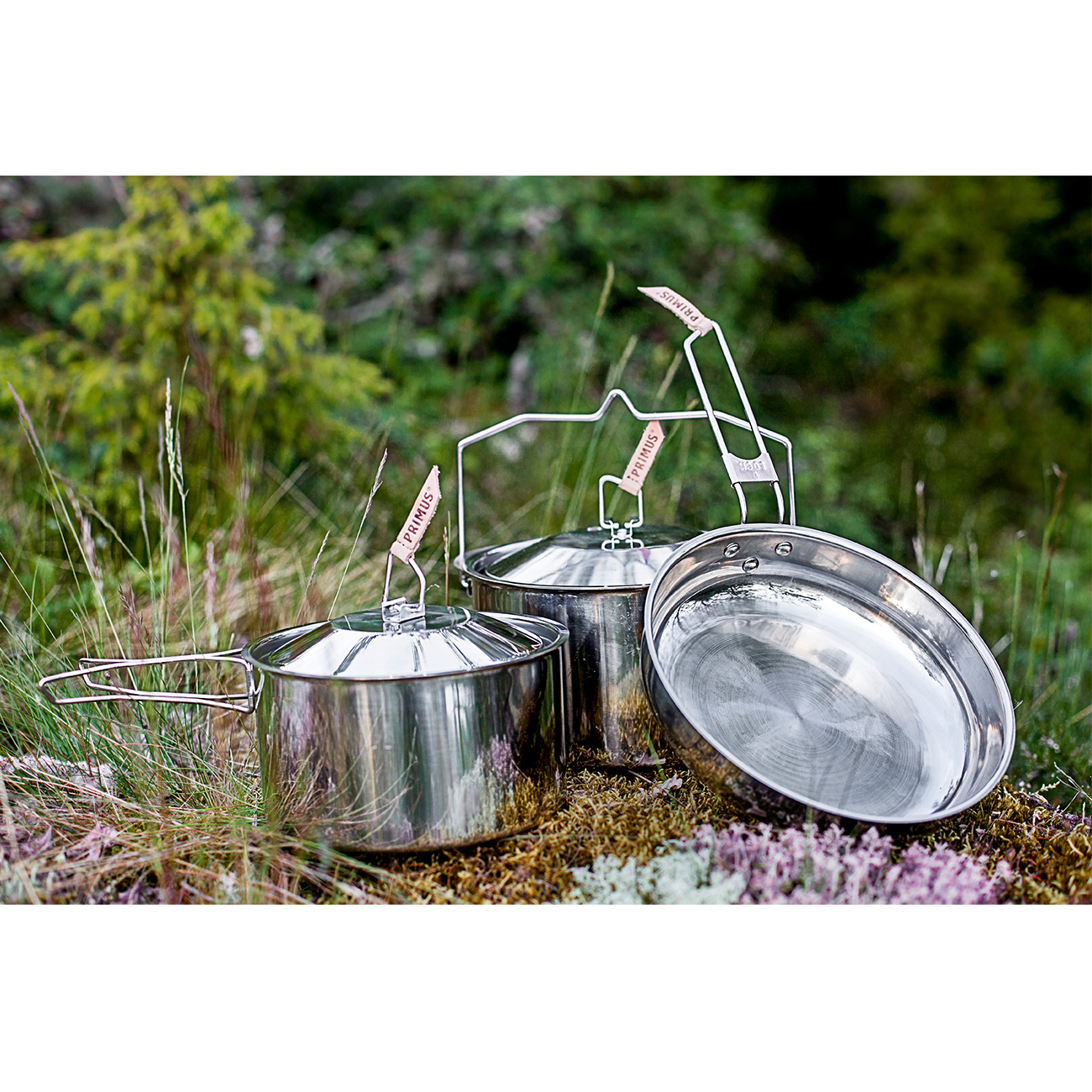 Primus Caming Kochgeschirr Campfire Cookset large 6-teilig Edelstahl Bild 1