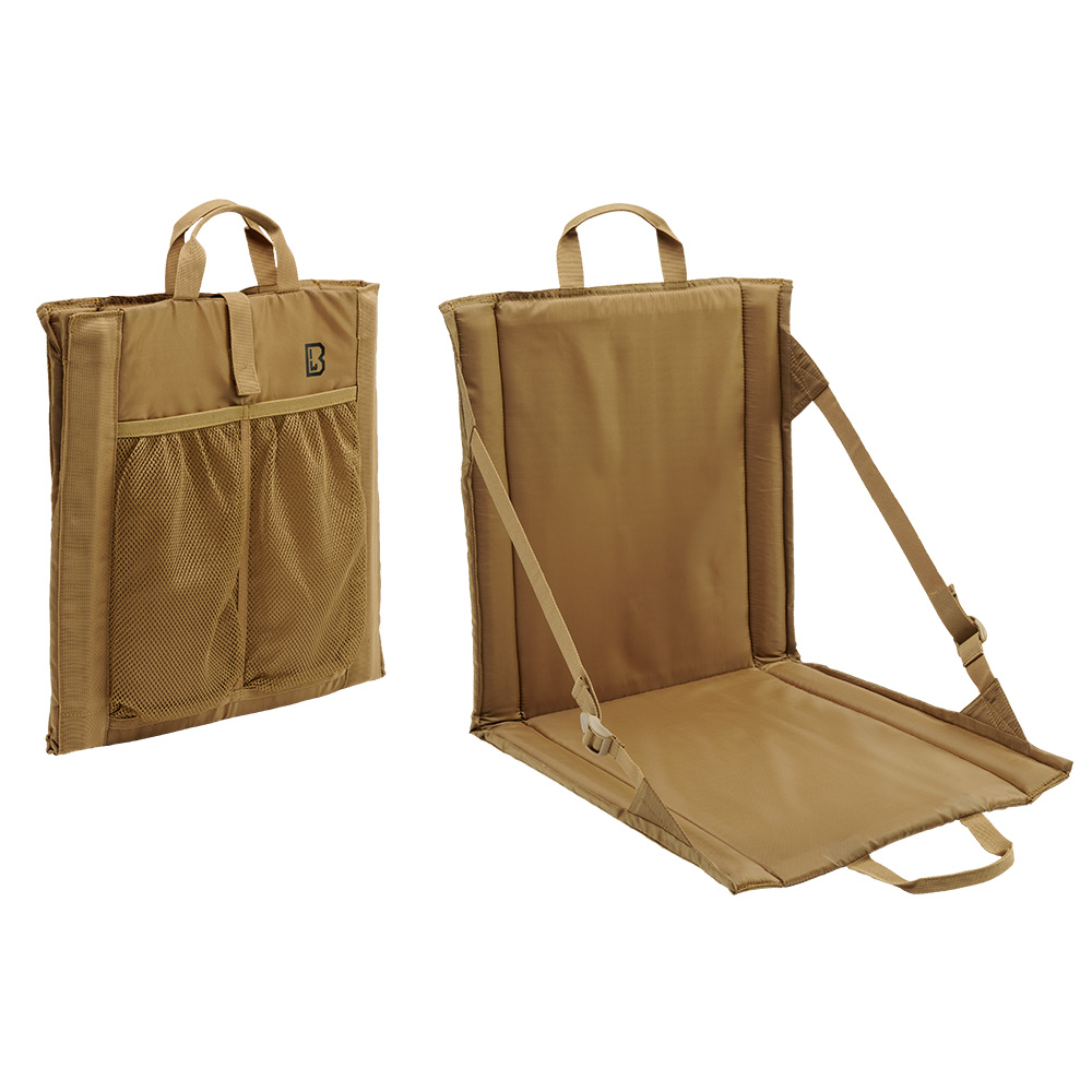 Brandit Outdoor-Faltsitz Sitzkissen mit Lehne camel