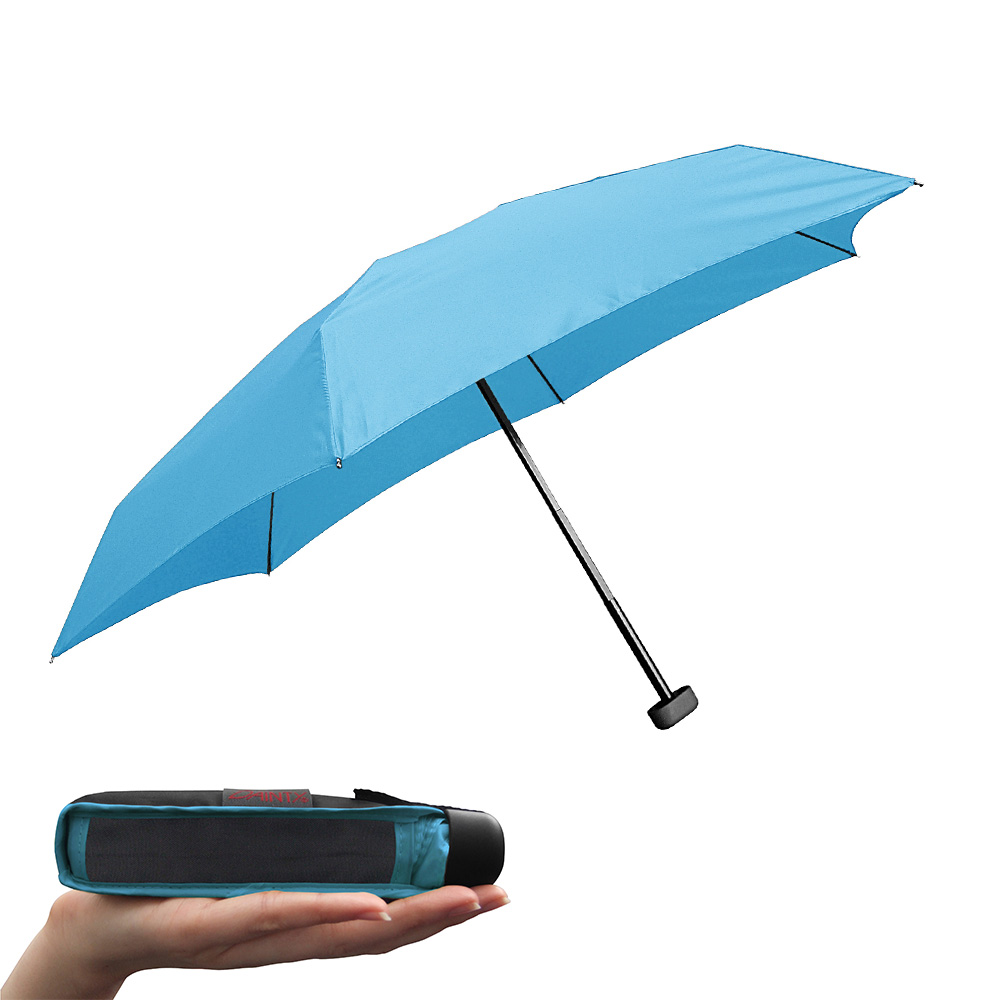 EuroSchirm Regenschirm Dainty mit Mini-Packma eisblau