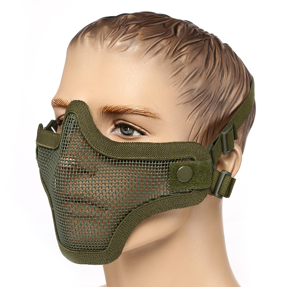 ASG Strike Systems Full Mesh Mask Airsoft Gittermaske Lower Face oliv