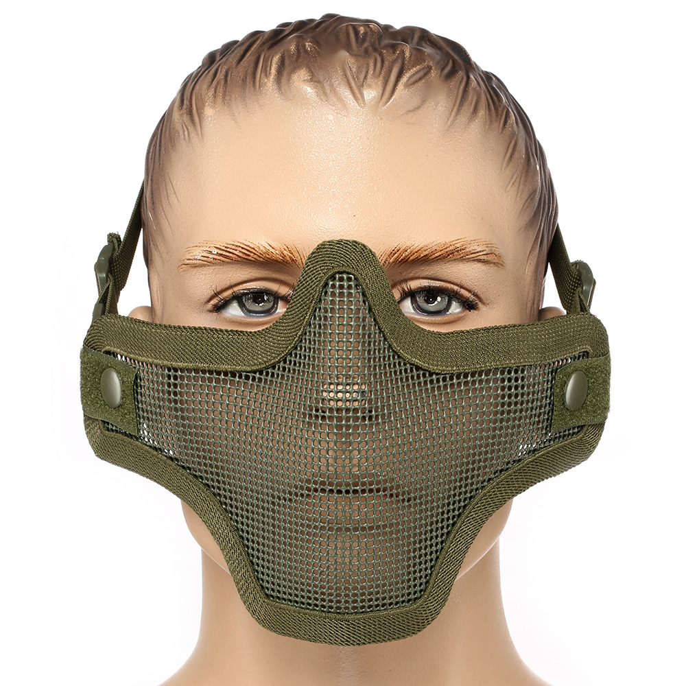 ASG Strike Systems Full Mesh Mask Airsoft Gittermaske Lower Face oliv Bild 1