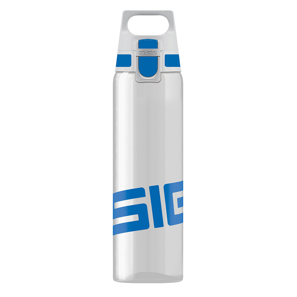 SIGG Trinkflasche Total Clear One 0,75 Liter Einhandverschluss BPA-frei transparent/blau