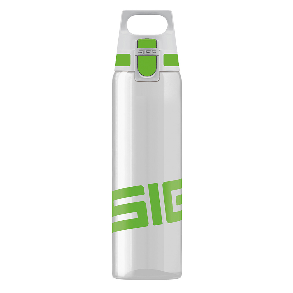SIGG Trinkflasche Total Clear One 0,75 Liter Einhandverschluss BPA-frei transparent/grün