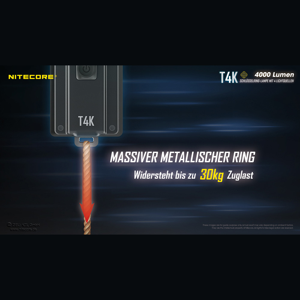 Nitecore Schlüssellampe T4K 4000 Lumen schwarz inkl. Gürtelclip Bild 11
