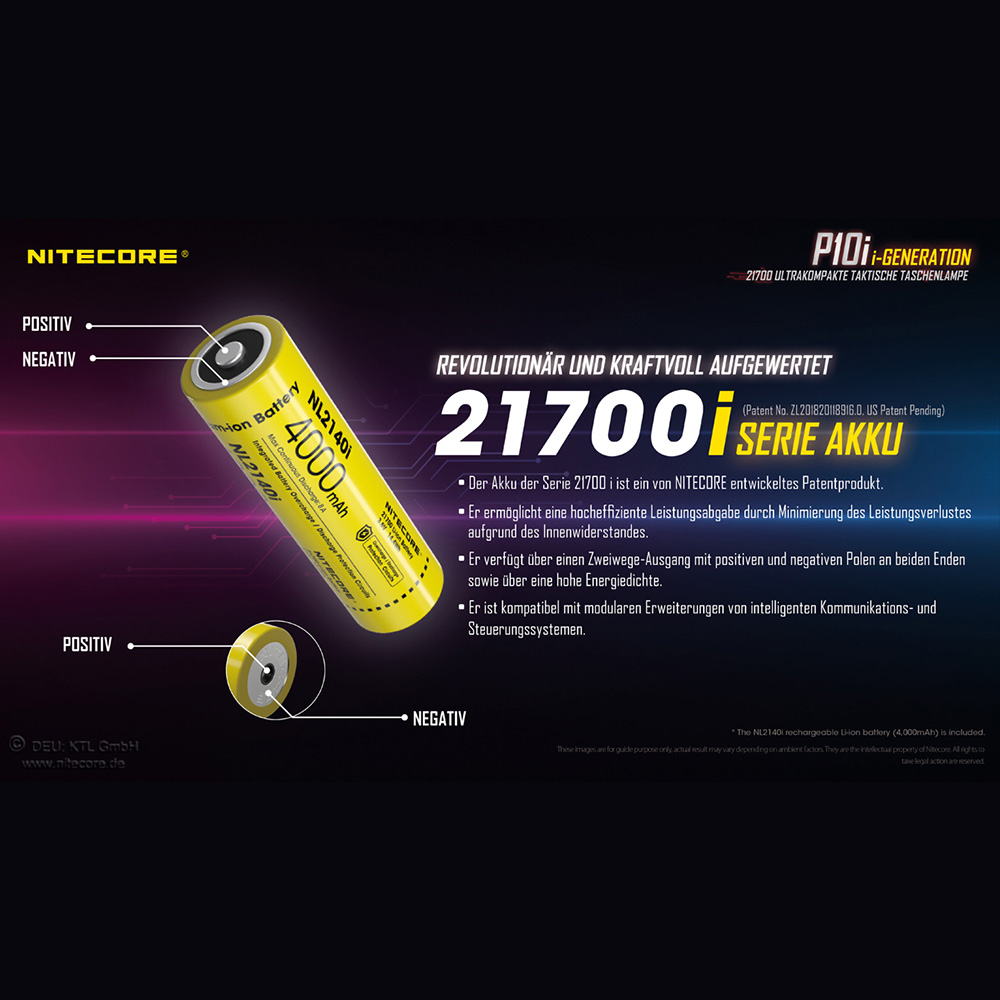 Nitecore LED-Lampe P10i 1800 Lumen schwarz inkl. Tactical Holster Bild 1