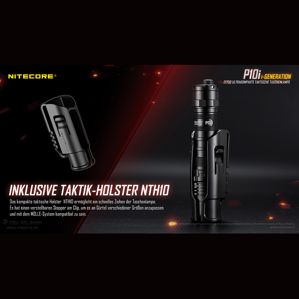 Nitecore LED-Lampe P10i 1800 Lumen schwarz inkl. Tactical Holster Bild 7