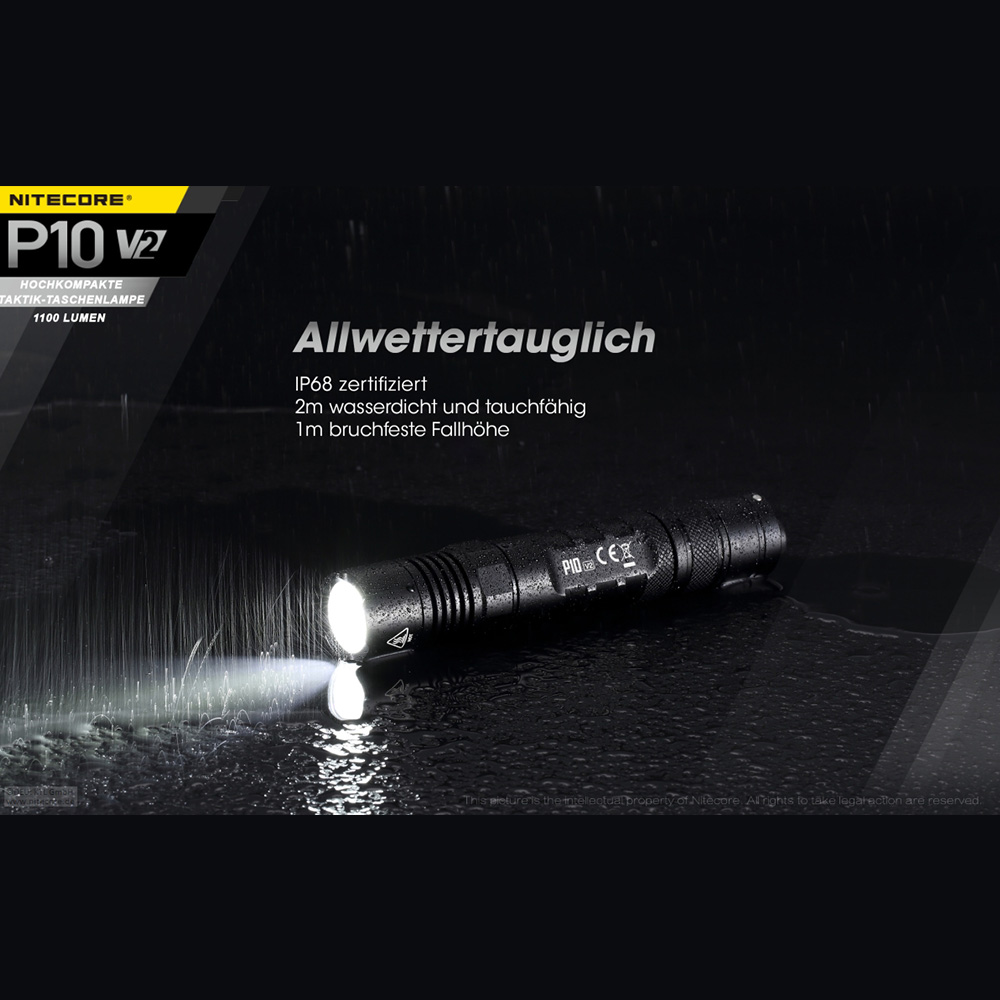 Nitecore LED Lampe P10 V2 1100 Lumen schwarz Bild 2