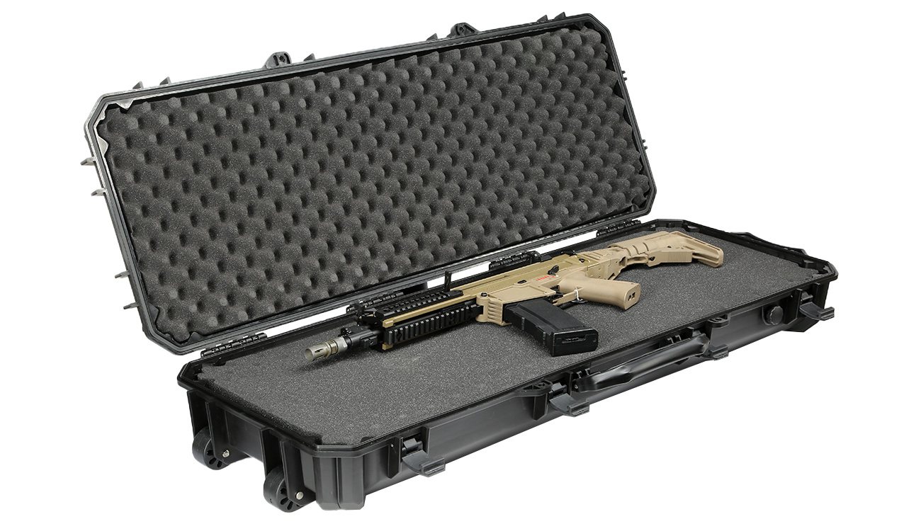 ASG Tactical Rifle Case Waffenkoffer / Trolley 102 x 32,5 x 9 cm Cubed-Schaumstoff IPX7 schwarz Bild 4