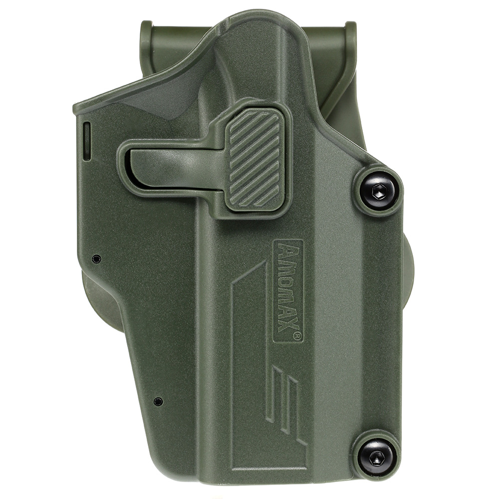 Amomax Per-Fit Universal Tactical Holster Polymer Paddle - passend fr ber 80 Pistolen Rechts oliv