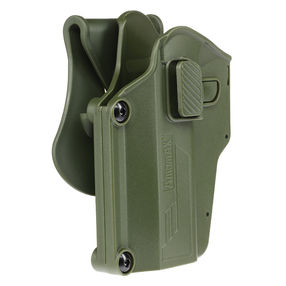 Amomax Per-Fit Universal Tactical Holster Polymer Paddle - passend fr ber 80 Pistolen Links oliv Bild 1