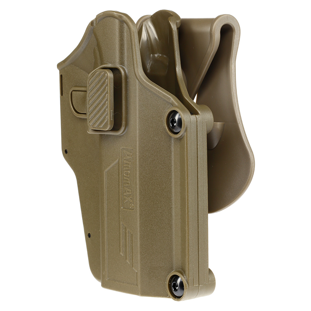 Amomax Per-Fit Universal Tactical Holster Polymer Paddle - passend fr ber 80 Pistolen Rechts Flat Dark Earth Bild 7