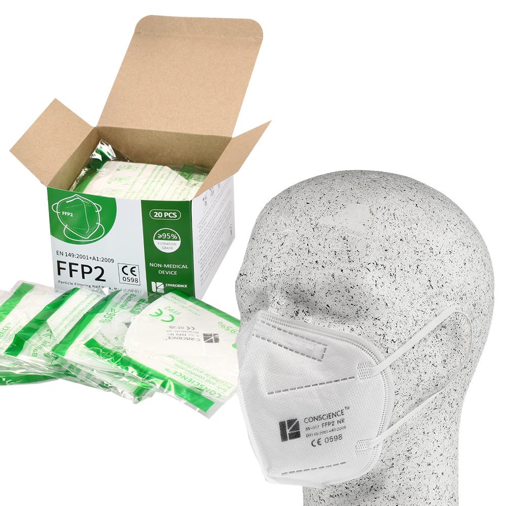 Mundschutz FFP2 Atemschutzmaske für Erwachsene EN149:2001+A1:2009 20er Packung