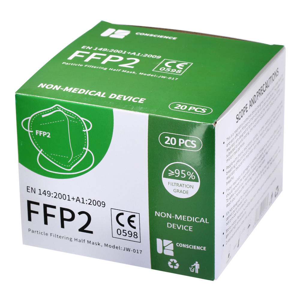 Mundschutz FFP2 Atemschutzmaske für Erwachsene EN149:2001+A1:2009 20er Packung Bild 1