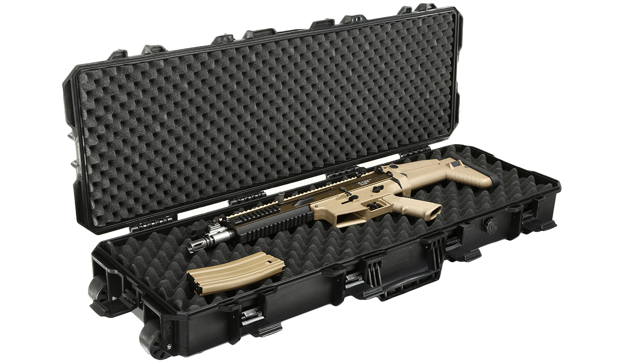 MAX Tactical Large Hard Case Waffenkoffer / Trolley 102 x 36,5 x 14,5 cm Waben-Schaumstoff schwarz Bild 4