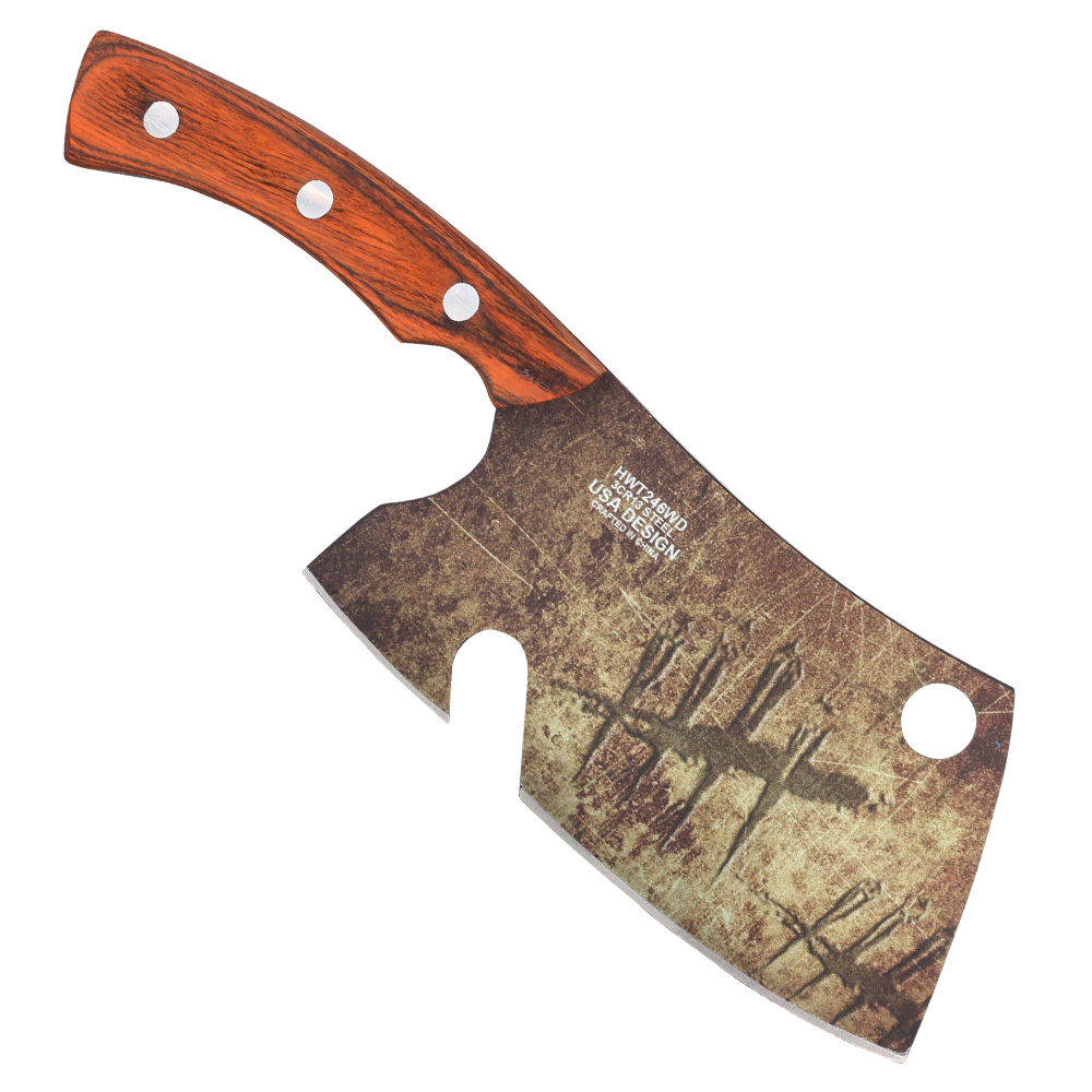 Wartech Jagd Messer mit Holzgriff inkl. Nylonscheide braun Bild 1